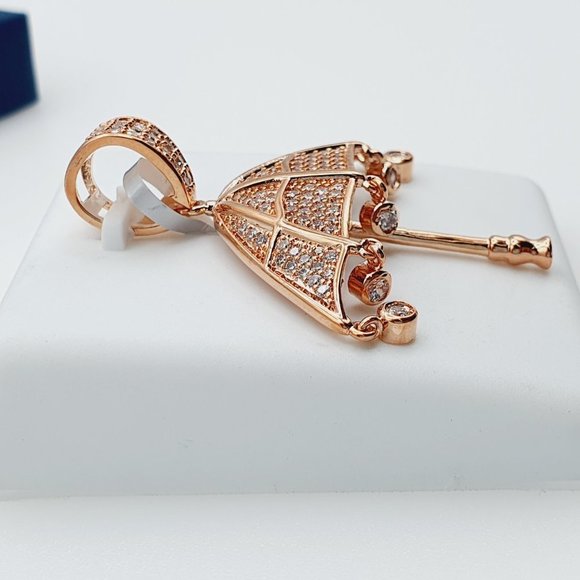 "14K Gold Plated Cubic Zircon Pendant, INUS1BR078 - Picture 9 of 10